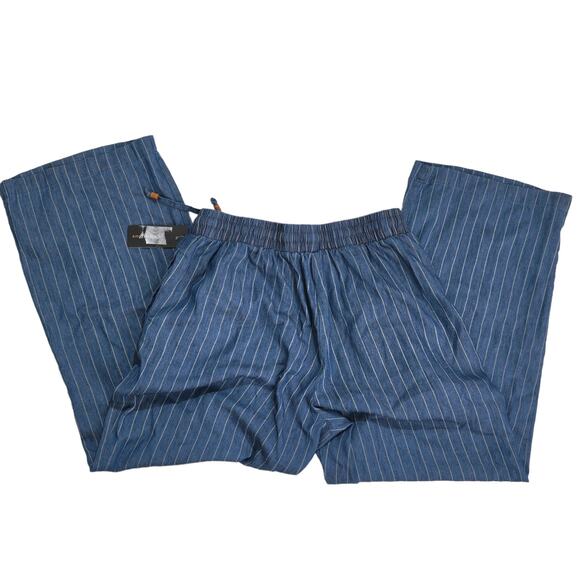 Robert Louis NWT wide‎ leg pants elastic draw string size 1X inseam 28 in - Picture 3 of 4